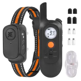984FT Dog Training Collar IP65 Waterproof Pet Beep Vibration Electric Shock Collar 3 Channels Rechargeable Transmitter Receiver Trainer With Recordin