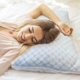 Bed Pillows Cooling Memory Foam Pillow Ventilated With Cooling Gel Infused Memory Foam Heat Moisture Reducing Cooling Fiber Breathable Machine Washab