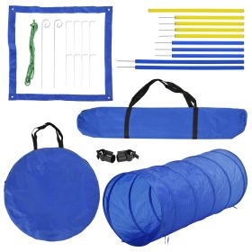 Competition Dog Agility Equipment Obstacle Course Set for Outdoor Backyard, Blue and Yellow