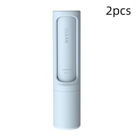 2-1 Reusable Pet Hair Remover Brush Lint Roller Portable Effective Self Cleaning Tool for Cat Dog Fur Hair Dust Removal Brush (Option: Blue 2pcs)