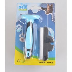 Pet  Hair Removal Comb (Option: Blue-S)