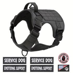 American Local Tactical Pet Boobs Service Dog Harness Vest Adjustable Reflective Dog Harness Metal Buckle Hiking Training (Option: Black-XL)