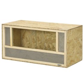 Wooden Reptile Terrarium with Sliding Door for Chameleon, Lizard, Snake, Frog, Turtle, 31.5" x 15.7" x 15.7" (Option: Natural Wood-870x155x470 mm)