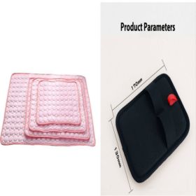 Pet Dog Cat Ice Silk Cold Nest Pad For Cooling In Summer (Option: Pink set-102x70cm)