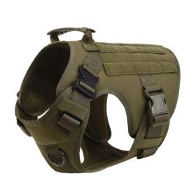 Military Tactical Dog Harness German Shepherd Adjustable Pet Dog Back (Option: Military Green-XL)