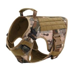 Military Tactical Dog Harness German Shepherd Adjustable Pet Dog Back (Option: CP camouflage-S)