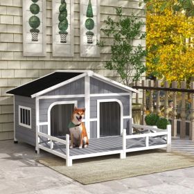 Dog House- Gray, White ( Amazon Shipping)(Prohibited by WalMart) (Option: as picture)