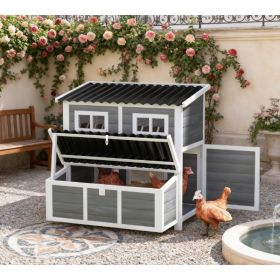 Wooden Pet Coop With Nesting Box (Option: Light Gray)