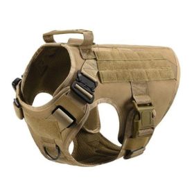 Military Tactical Dog Harness German Shepherd Adjustable Pet Dog Back (Option: Khaki-L)