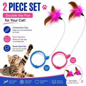Wearable Cat Feather Collar Toy  Interactive Neck-Worn Cat Teaser  Automatic Exercise Toy Boosts Pet Activity Levels (Option: Set)