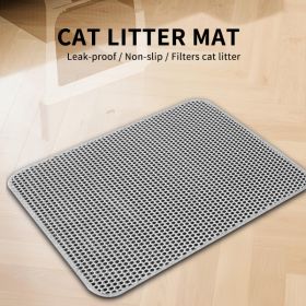 Premium Cat Litter Mat - Leak-Proof Waterproof Base & Non-Slip Backing - Effectively Traps And Filters Litter For A Cleaner, Dry Floor (Option: Grey)