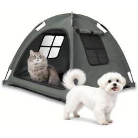 Open Pet Tent For Cats Dogs, Calming Hideaway Soothing Den, Ventilated Mesh, Ripstop Oxford, Tip-proof. No Tools, Washable (Option: Black)
