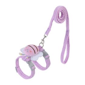 Small Cat Harness Wing Shaped Decorative Walking Vest Traction Rope Set (Option: Purple-M)