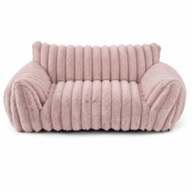 Cute Cat Couch For Pets - Fluffy Cat Beds With Premium Soft Corduroy Fleece, Fuzzy Cats Beds For Indoor Cats With Removable Washable Cover, Suppo (Option: Pink-M)