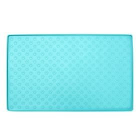 Spot Pet Mat, Waterproof And Easy To Clean Silicone Dog Mat, Cat Mat, Square Pet Placemat, Pet Supplies (Option: Green-large)