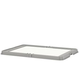 Pee Pad Holder Foldable Dog Litter Box with 3 Disposable Pads, 33.9" x 24.4", Gray (Option: Gray-670x480x110 mm)