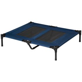 36" x 30" Elevated Cooling Summer Dog Cot Pet Bed with Mesh Ventilation - Blue (Option: Blue-760x185x100 mm)