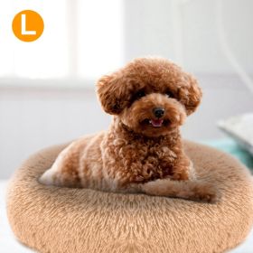 Pet Dog Bed Soft Warm Fleece Puppy Cat Bed Dog Cozy Nest Sofa Bed Cushion (Option: Brown)