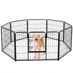 Dog Playpen Indoor Fence Height Metal Exercise Pen with Door Small Puppy/Medium/Large Dogs Animal Pet for Outdoor, Garden, Yard(Shipment from Wal (Option: Default title)