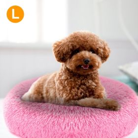 Pet Dog Bed Soft Warm Fleece Puppy Cat Bed Dog Cozy Nest Sofa Bed Cushion (Option: Pink)