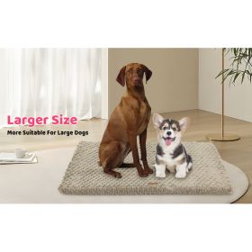 Premium Plush Dog Bed With Removable Washable Cover - All-Season Anti-Slip Pet Mat For Dogs & Cats, Indoor Outdoor Use In Crate, Kennel & Home - (Option: Brown)