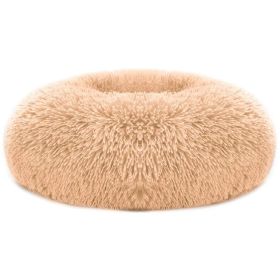 Pet Dog Bed Soft Warm Fleece Puppy Cat Bed Dog Cozy Nest Sofa Bed Cushion L Size (Option: Brown-L)