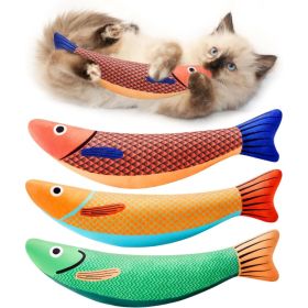 Cat Toys Saury Fish, 3 Pack, Catnip Crinkle Sound, Soft And Durable, Interactive Kitten Kicker For Indoor Kitty (Option: Multicolor)