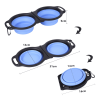 Rubber Folding Double Bowl Portable Pet Feeding Watering Bowl Outdoor Dog Food Bowl Multicolor Utensils