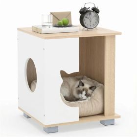 Multipurpose Wooden Cat House Nightstand, Sturdy Metal Base Anti-Slip Pet Furniture (Option: Default title)