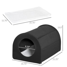 Dome Heated Cat House Portable And Waterproof Pet Shelter For Kitty In Winter, Black (Option: Black)