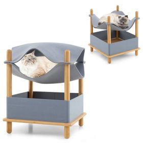 2-Tier Cat Condo with Hammock (Option: Default title)