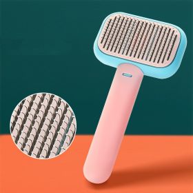 New Pet Cat Dog Hair Brush Hair Massage Comb Open-Knot Brush Grooming Cleaning Tool Stainless Steel Comb (Option: Pink-1PCS)