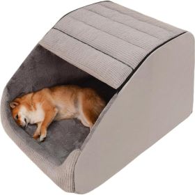 Extra Large Dog Bed House, Cozy Dog House Indoor, Memory Sponge, Plush Dog Cave Bed Crate Cushion With Non Slip Bottom For Medium Large Dogs (Option: Large)