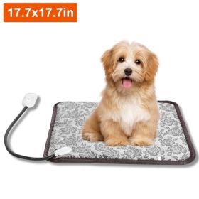 1Pc Pet Heating Pad Dog Cat Electric Heating Mat Waterproof Adjustable Warming Blanket With Chew Resistant Steel Cord Case (Option: M 45x45CM)