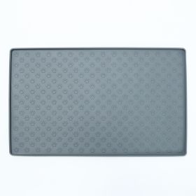 Spot Pet Mat, Waterproof And Easy To Clean Silicone Dog Mat, Cat Mat, Square Pet Placemat, Pet Supplies (Option: Grey-large)