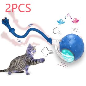 Interactive Cat Toy Ball Super Drive Cat Rolling Ball (Option: The birds call is Blue 2PCS)