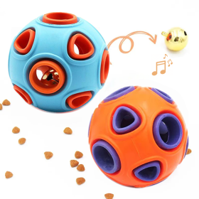 Dog Rubber Ball With Bell Sound, 2-Pack, Interactive Pet Chew Toy For Puppies And Small Dogs.Please Note That Both Items Shipped Are Intended As Bell (Option: Two Medium Balls)